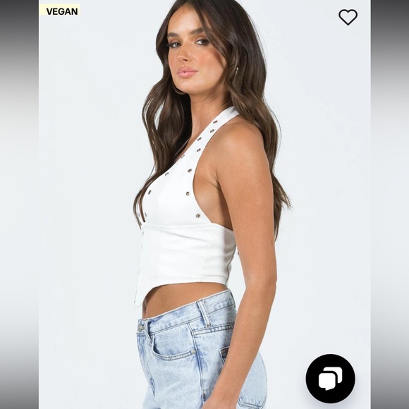 Princess Polly Palladia Pu Jordy White Corset Top Size 6 NWT - Picture 3 of 9